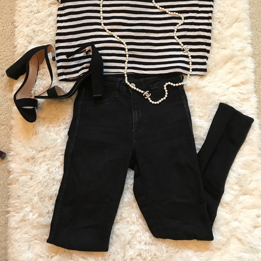 H&M Black stretch high waisted skinny jeans